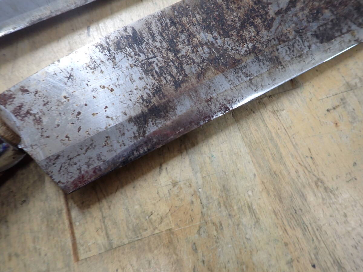 『C24G』鉈・剣鉈　3本（3点）まとめてセット 和式ナイフ シースナイフ 土佐 広告 青入り/　土佐 國利 /青入り_画像6