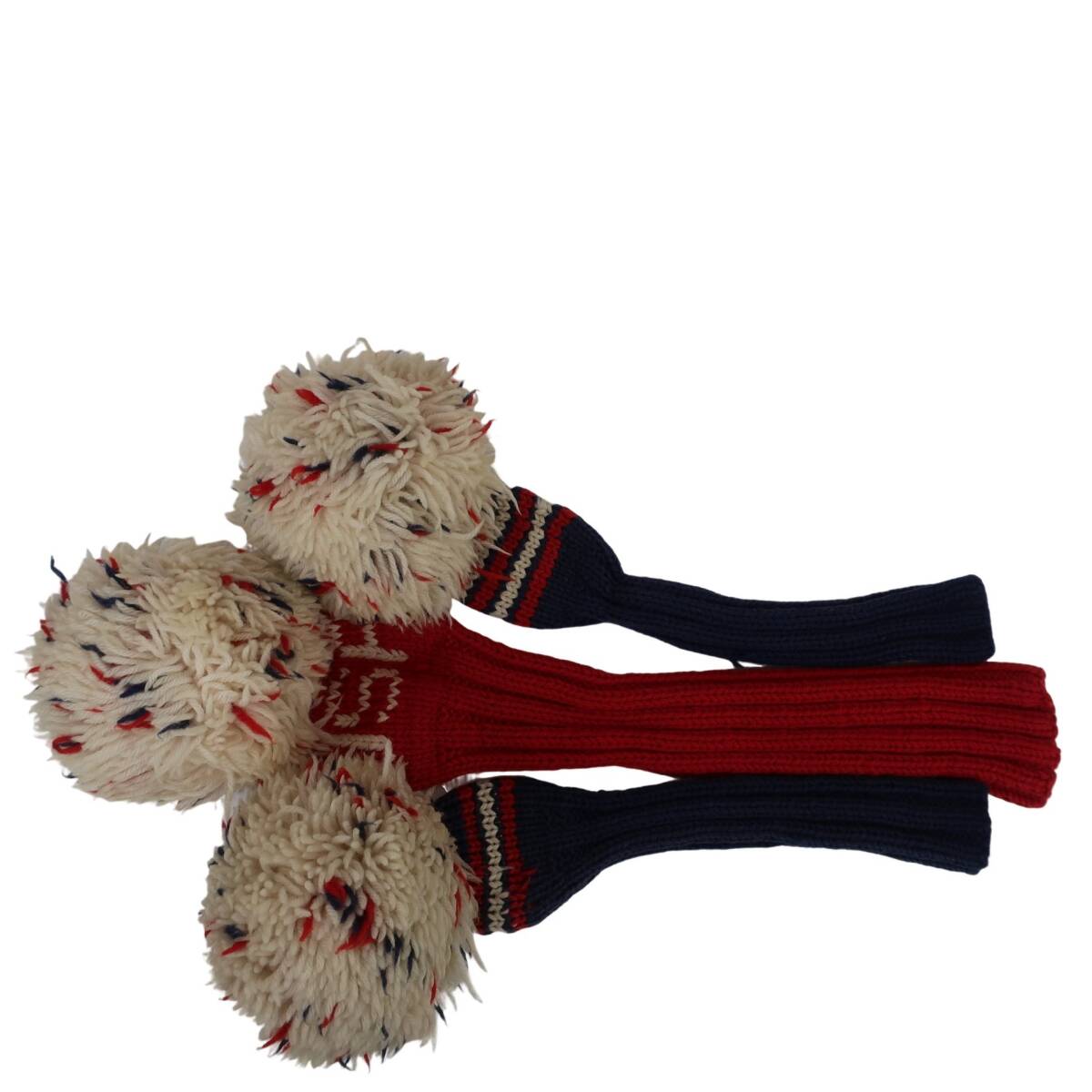 【美品】JAN CRAIG(ジャンクレイグ) ヘッドカバー3点セット 青赤 1W / FW用×2 ゴルフ用品 2511-0265 中古_画像5