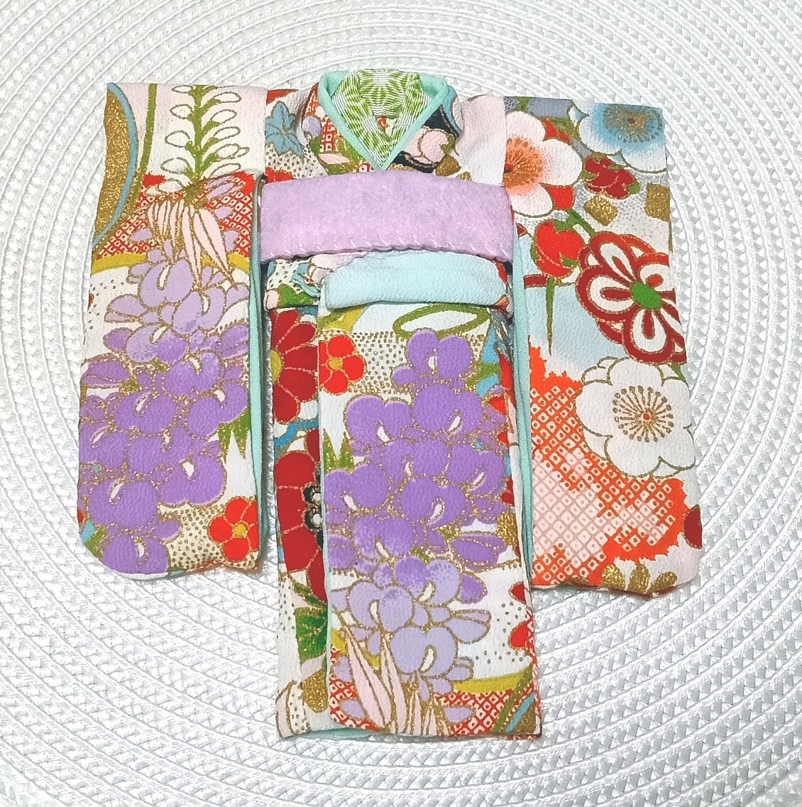 【夢人屋呉服店】 ブライス Blythe ネオブライス ブライス着物 outfit　KIMONO　レース&フェザーのお帽子のお着物セット_画像9