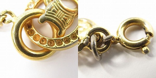 CELINE/セリーヌ トリオンフ ラインストーン ネックレス ゴールドカラー /UPK_画像9