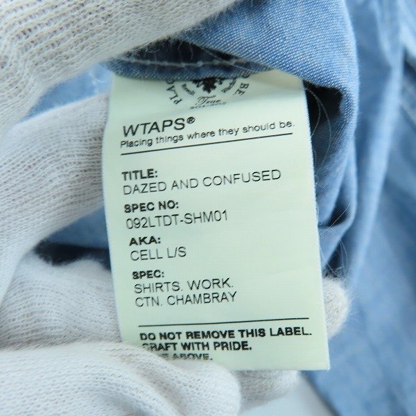 ☆WTAPS/ダブルタップス CELL LS DAZED AND CONFUSED シャンブレーシャツ 092LTDT-SHM01 /L /UPK_画像4