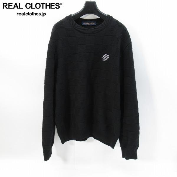 ☆【JPタグ】LOUIS VUITTON/ルイ・ヴィトン ダミエプルオーバーウィズパールシグネチャー/ウール セーター/ニット HQN69W/L /060_画像1