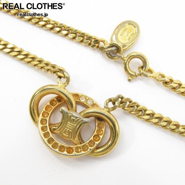 CELINE/セリーヌ トリオンフ ラインストーン ネックレス ゴールドカラー /UPK_画像1