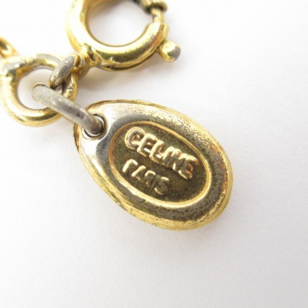 CELINE/セリーヌ トリオンフ ラインストーン ネックレス ゴールドカラー /UPK_画像8