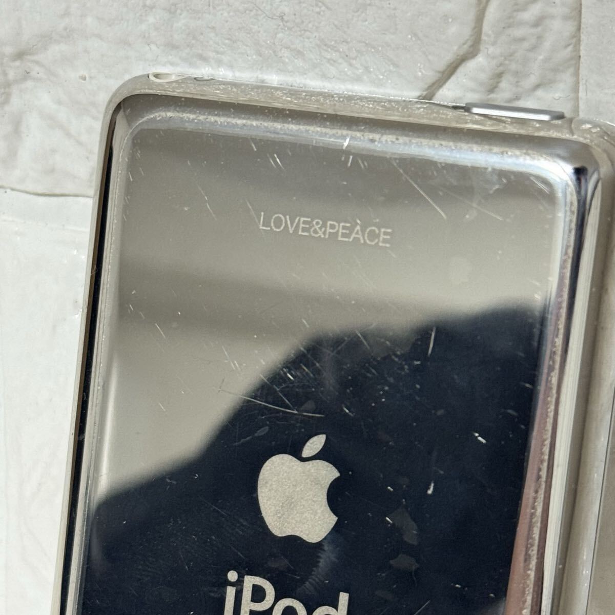 1円スタート ジャンク iPod classic Apple シルバー アップル アイポッド A1238 LOVE&PEACE_画像4