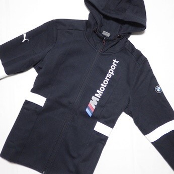 新品◆PUMA×BMW フーデッドジャケット 紺 Lサイズ(US L)◆ジップジャケット_画像2