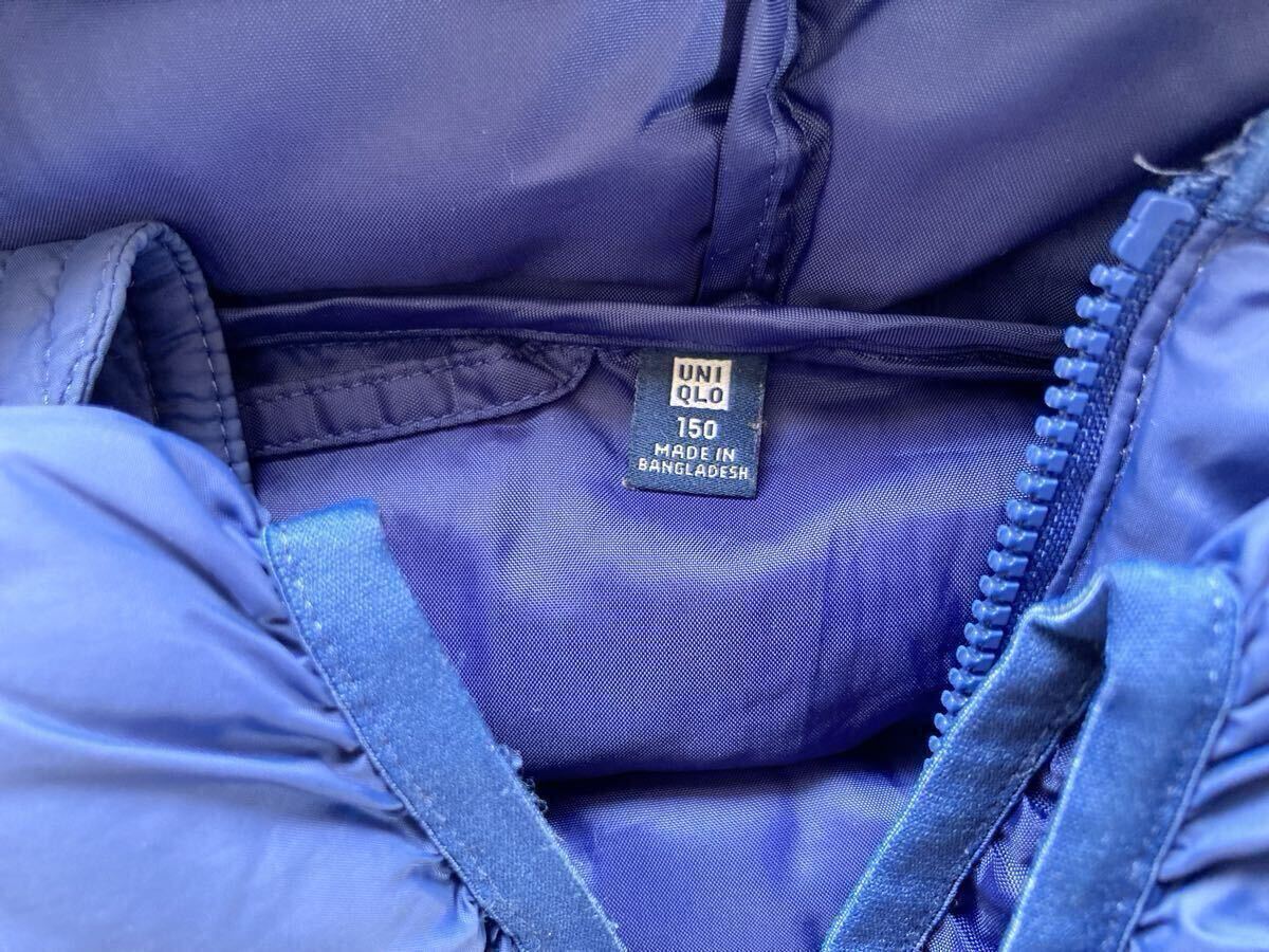 UNIQLO ユニクロ BOYS ライトウォームパデットパーカ ブルー 150_画像9