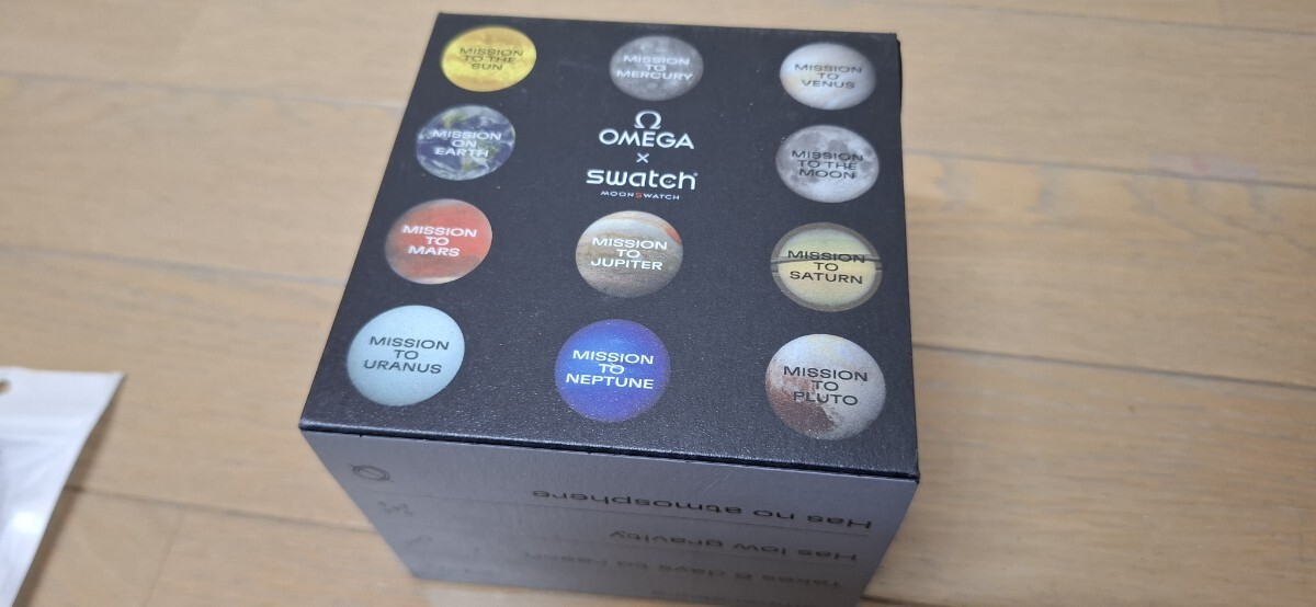 ☆即決時送料込 中古品 OMEGA × swatch MISSION TO THE MOON グレー 社外バンド付 メンズ 試着のみ☆オメガ × スウォッチ_画像8