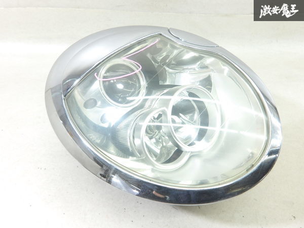 BMW 純正 MINI ミニ R53 ミニクーパー S 後期 HID ヘッドライト ヘッドランプ メッキ アイライン付 左右 0301218671 0301218672 棚2F-P-4_画像2