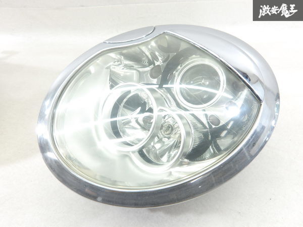 BMW 純正 MINI ミニ R53 ミニクーパー S 後期 HID ヘッドライト ヘッドランプ メッキ アイライン付 左右 0301218671 0301218672 棚2F-P-4_画像3