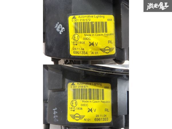 BMW 純正 MINI ミニ R53 ミニクーパー S 後期 HID ヘッドライト ヘッドランプ メッキ アイライン付 左右 0301218671 0301218672 棚2F-P-4_画像9