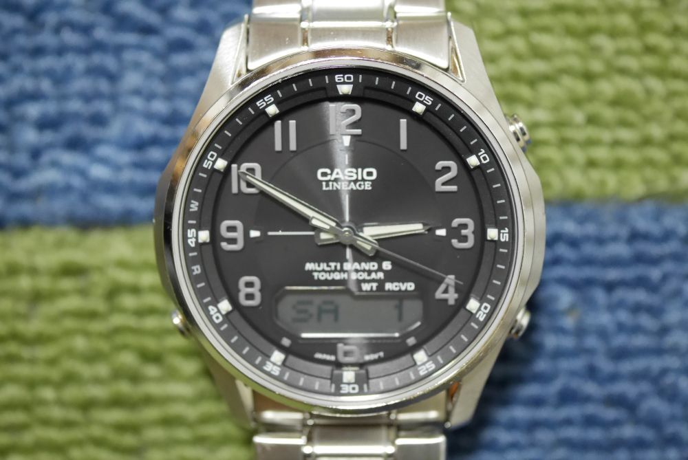 ★CASIO ソーラーコンビネーション LCW-M100DE-1A3JF 電波ソーラー腕時計 デジアナ 美品_画像4