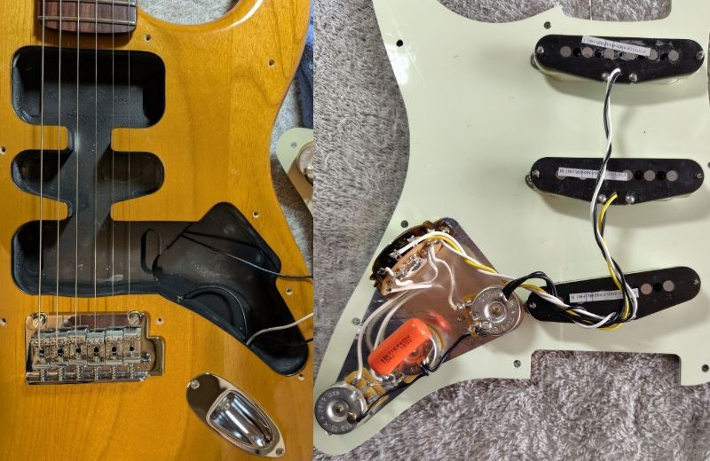 ★Made in Japan Hybrid II Stratocaster Vintage Natural ローズウッド指板 アルダーボディー 22フレット B級品 3か所計6個の打痕あり_画像7