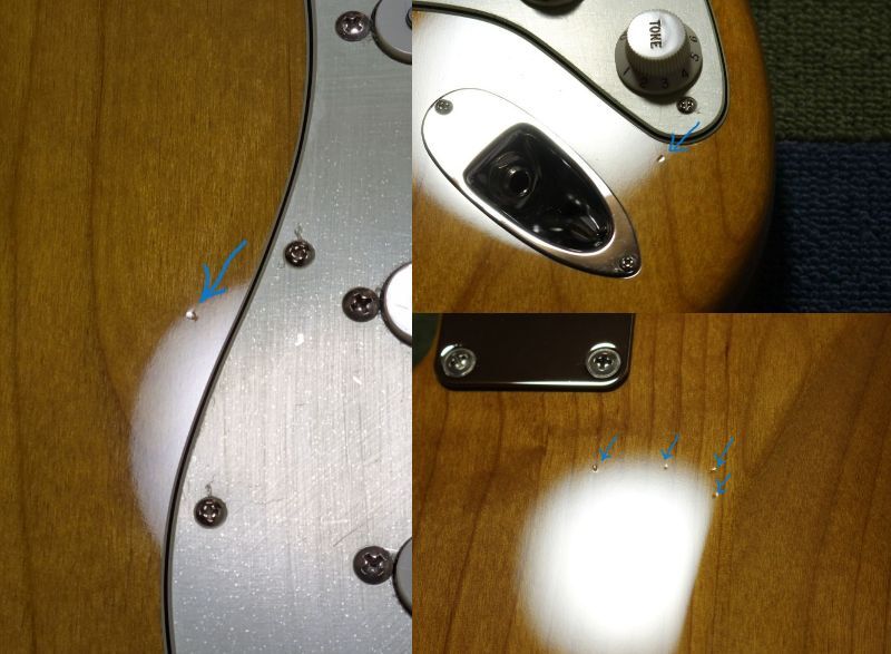 ★Made in Japan Hybrid II Stratocaster Vintage Natural ローズウッド指板 アルダーボディー 22フレット B級品 3か所計6個の打痕あり_画像10