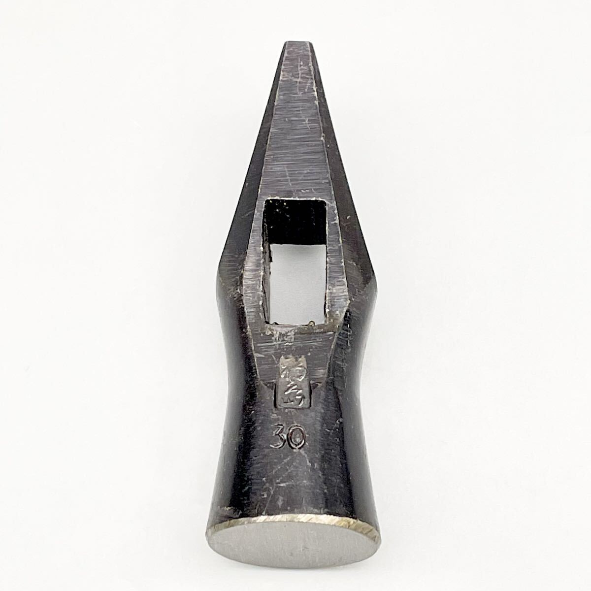 [新品 未使用品] 播州三木 福島 下腹槌 頭 30mm 約280g 玄能 金槌 大工 道具 工具 玄翁 先切 舟手 片口 ハンマー 職人 希少 金物屋 在庫品_画像8