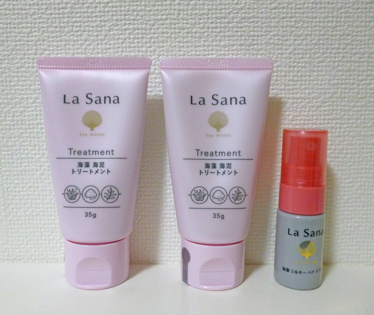  La Sana водоросли море грязь уход 35g× 2 шт водоросли шелковый волосы спрей уход за волосами путешествие путешествие Mini размер . поэтому . образец 