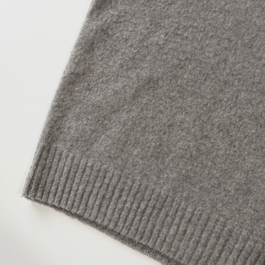 Drumohr ドルモア クルーネック ウール ブークレ ニット 46 グレー ミドルゲージ セーター プルオーバー メンズ イタリア製 長袖 厚手_画像4