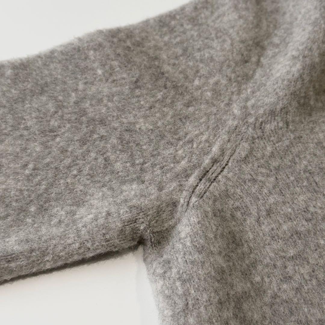 Drumohr ドルモア クルーネック ウール ブークレ ニット 46 グレー ミドルゲージ セーター プルオーバー メンズ イタリア製 長袖 厚手_画像5