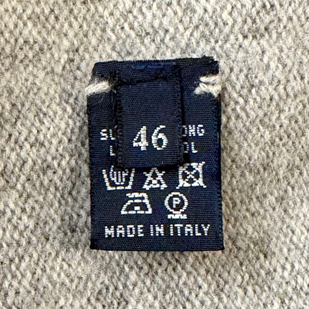 Drumohr ドルモア クルーネック ウール ブークレ ニット 46 グレー ミドルゲージ セーター プルオーバー メンズ イタリア製 長袖 厚手_画像9