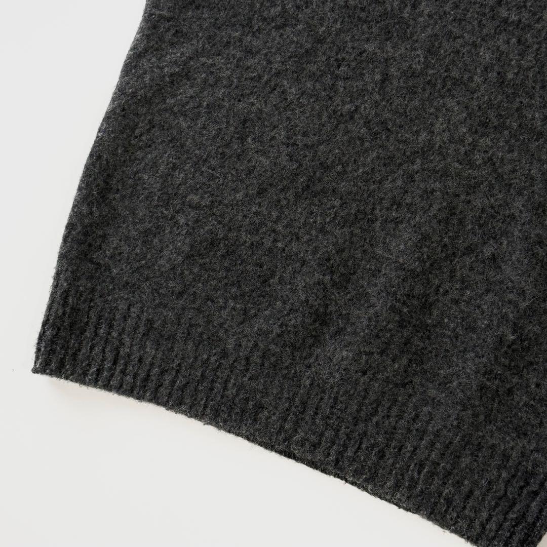 Drumohr ドルモア クルーネック ウール ブークレ ニット グレー 46 ミドルゲージ セーター プルオーバー メンズ イタリア製 長袖 厚手_画像5