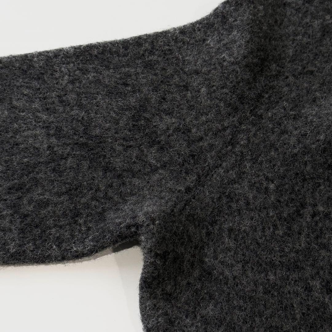 Drumohr ドルモア クルーネック ウール ブークレ ニット グレー 46 ミドルゲージ セーター プルオーバー メンズ イタリア製 長袖 厚手_画像6