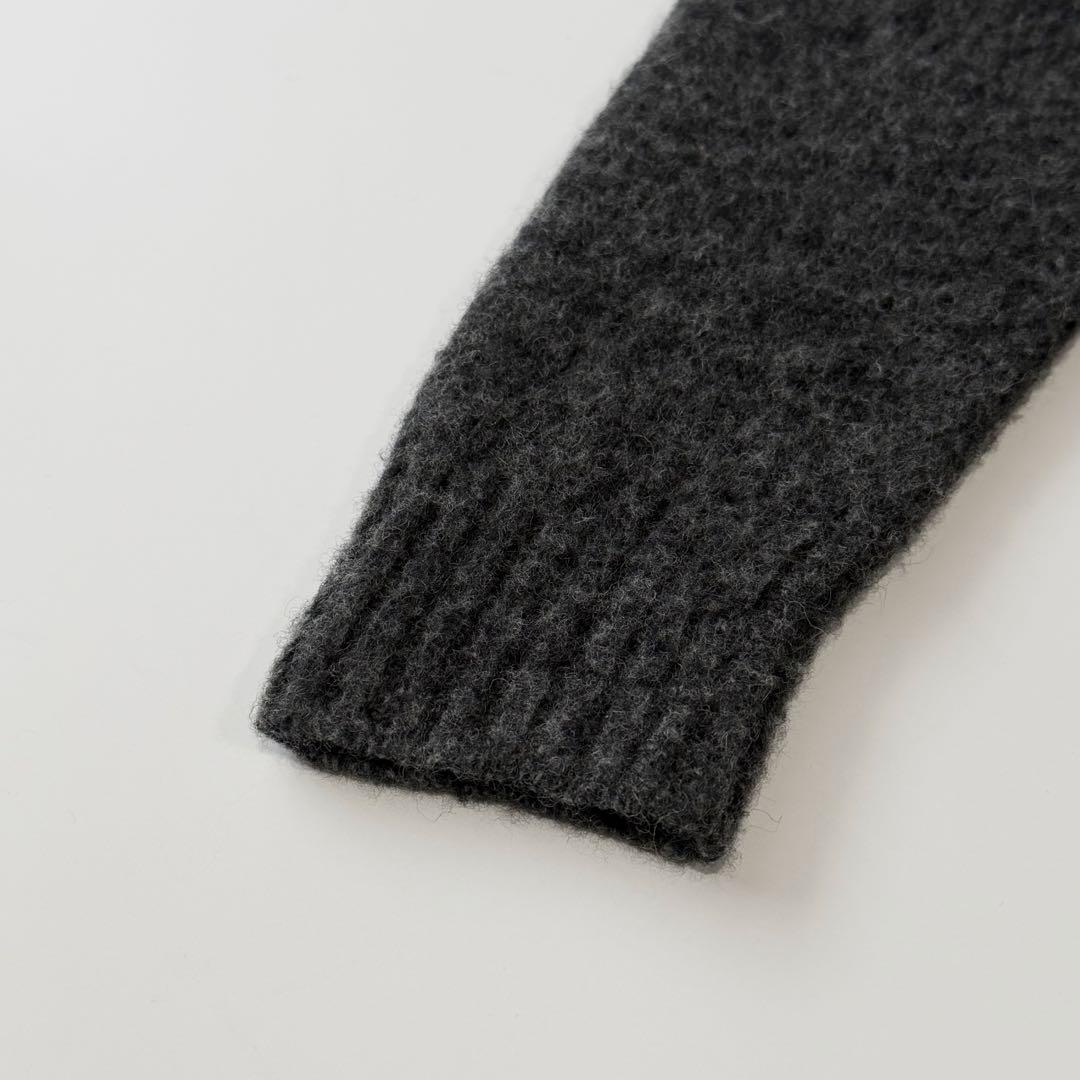 Drumohr ドルモア クルーネック ウール ブークレ ニット グレー 46 ミドルゲージ セーター プルオーバー メンズ イタリア製 長袖 厚手_画像7