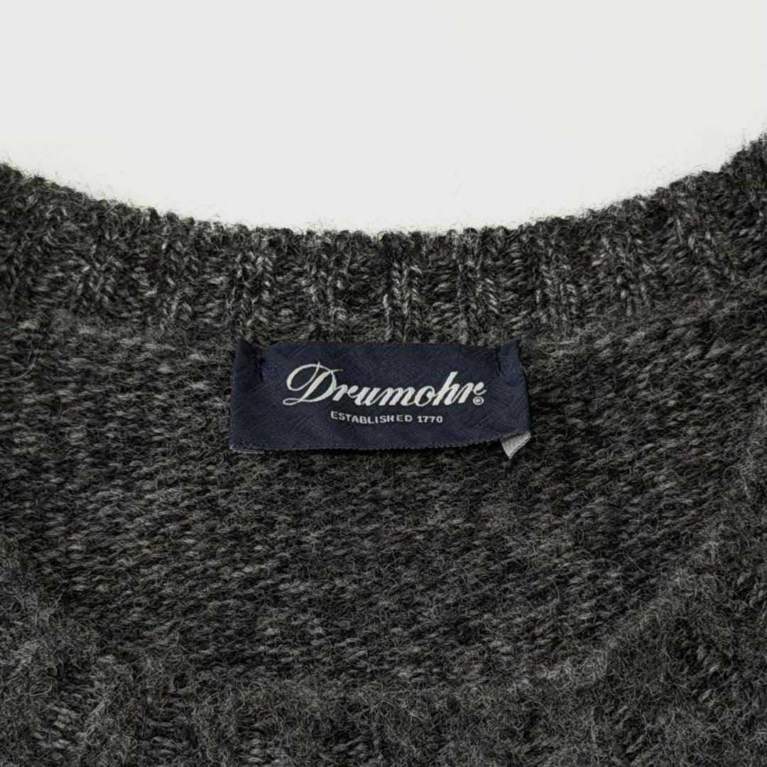 Drumohr ドルモア クルーネック ウール ブークレ ニット グレー 46 ミドルゲージ セーター プルオーバー メンズ イタリア製 長袖 厚手_画像9
