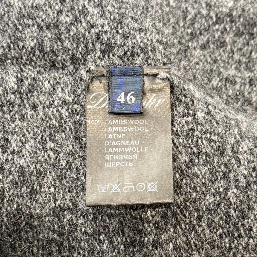 Drumohr ドルモア クルーネック ウール ブークレ ニット グレー 46 ミドルゲージ セーター プルオーバー メンズ イタリア製 長袖 厚手_画像10