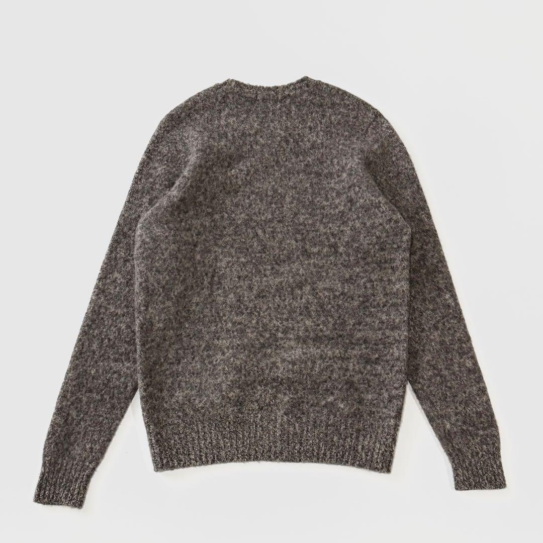 Drumohr ドルモア クルーネック ウール ブークレ ニット 46 ブラウン ミドルゲージ セーター プルオーバー メンズ イタリア製 長袖 厚手_画像2