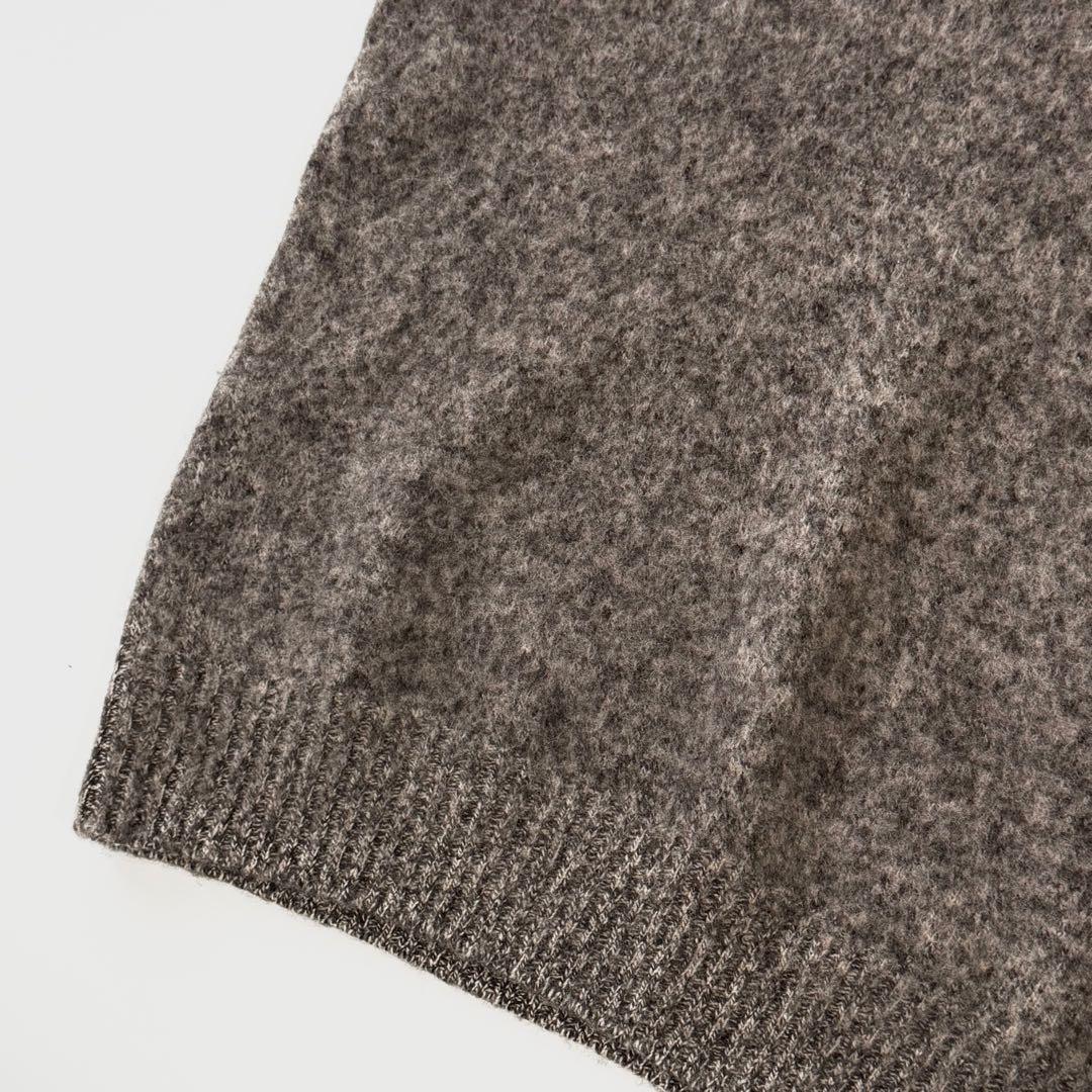 Drumohr ドルモア クルーネック ウール ブークレ ニット 46 ブラウン ミドルゲージ セーター プルオーバー メンズ イタリア製 長袖 厚手_画像4