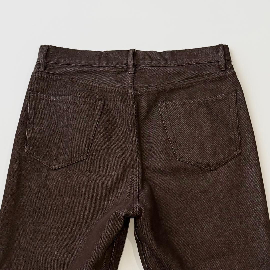 AURALEE HARD TWIST DENIM 5P PANTS 32 ブラウン オーラリー ハードツイスト デニム パンツ コットン レギュラーフィット 日本製 国内正規_画像4