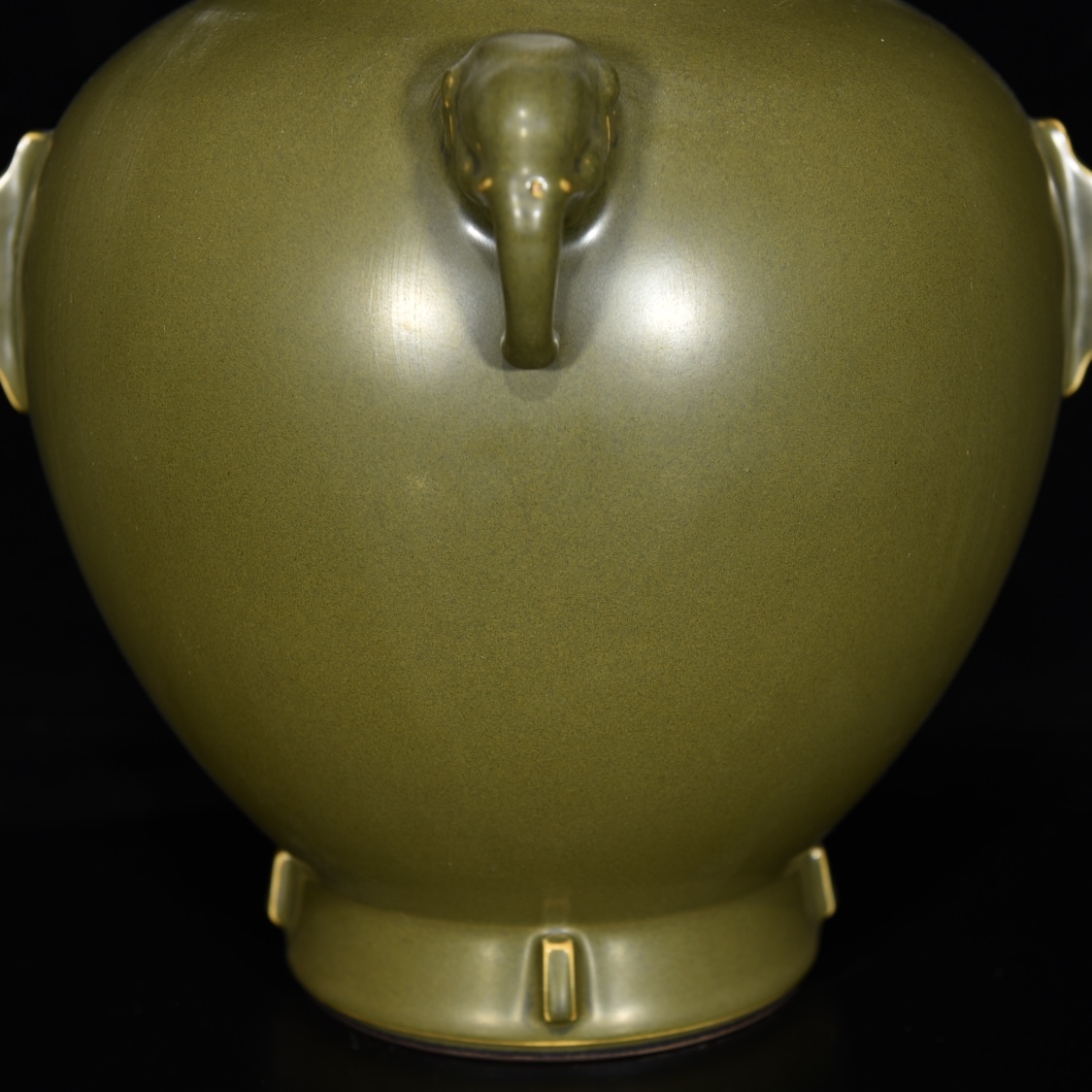 ■LM231■大清乾隆年製 在銘 茶葉末釉 官窯 象耳花瓶 時代物 古玩 唐物 古陶磁器■_画像8