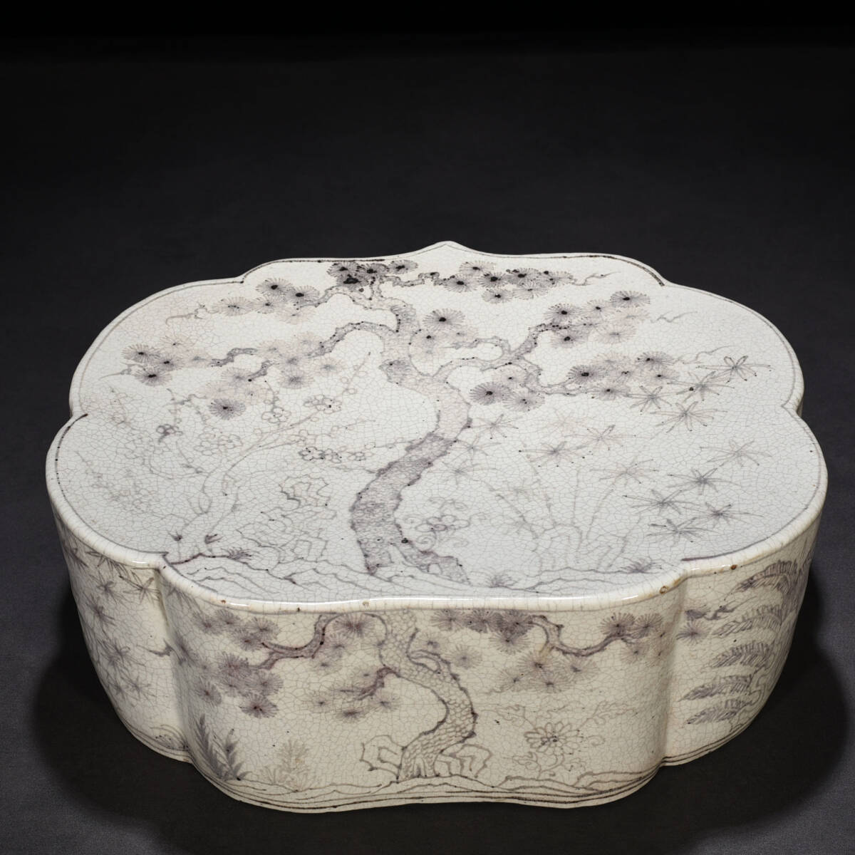 ◆YA132◆明洪武 釉里紅松竹梅紋如意枕 時代物 古玩 唐物 古陶磁器■_画像1