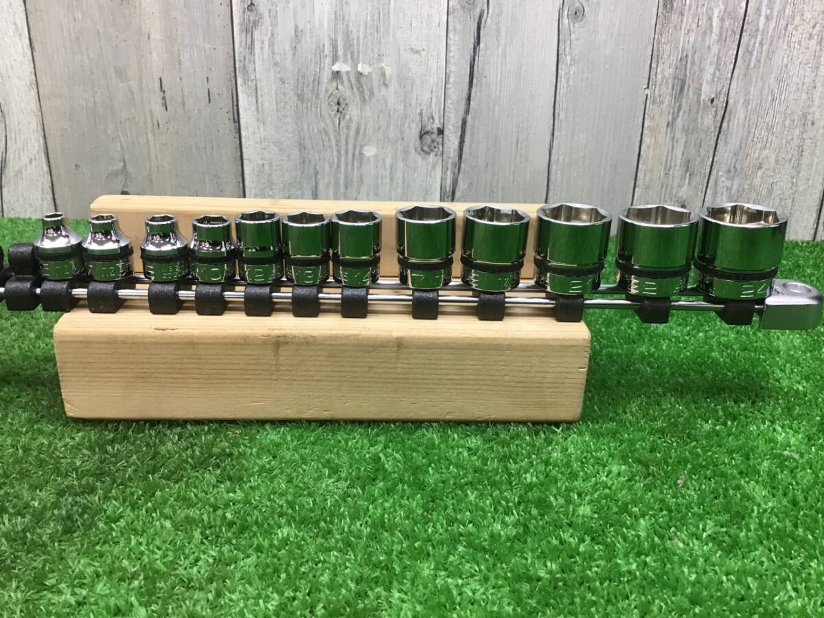 送料無料！【中古品】△nepros ネプロス 9.5sq.　六角　ソケットセット NB3-24～NB3-055　12個△アクトツール富山店△BR_画像2