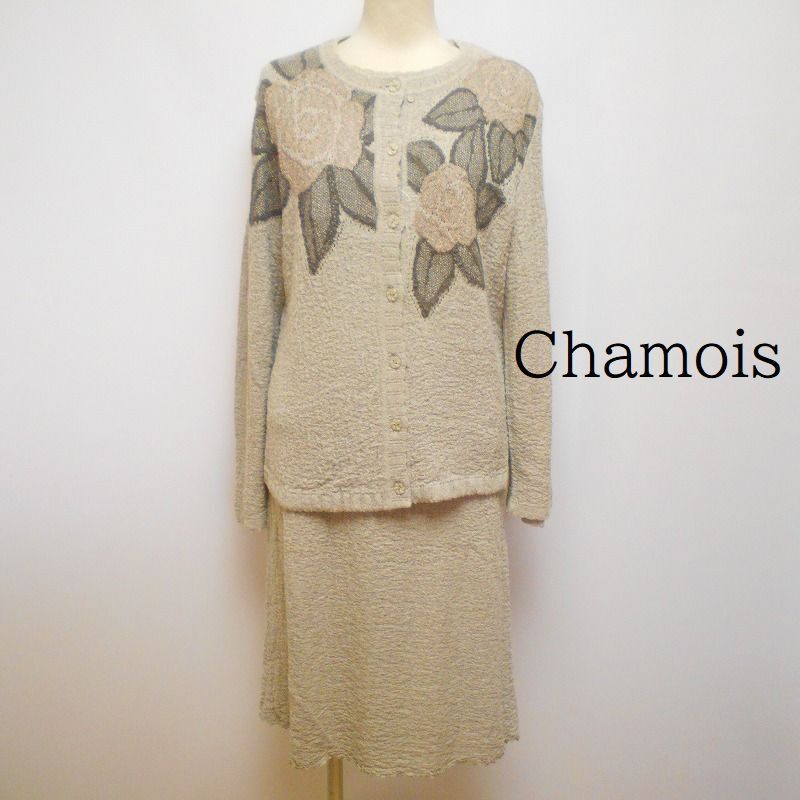 980877 Chamois シャミー 花柄 ニット スリーピース セットアップ 9_画像1