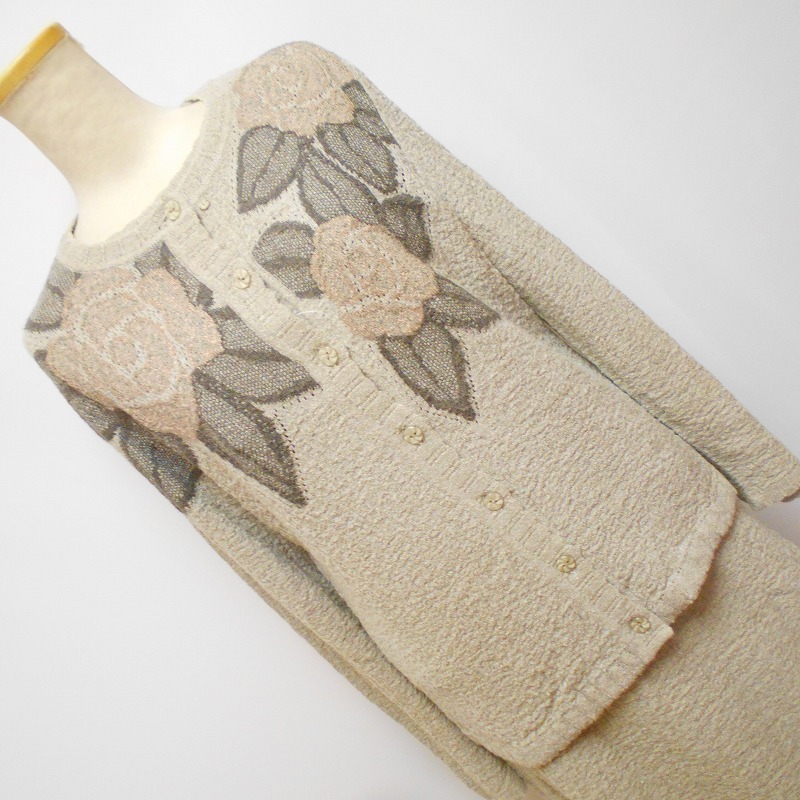 980877 Chamois シャミー 花柄 ニット スリーピース セットアップ 9_画像2