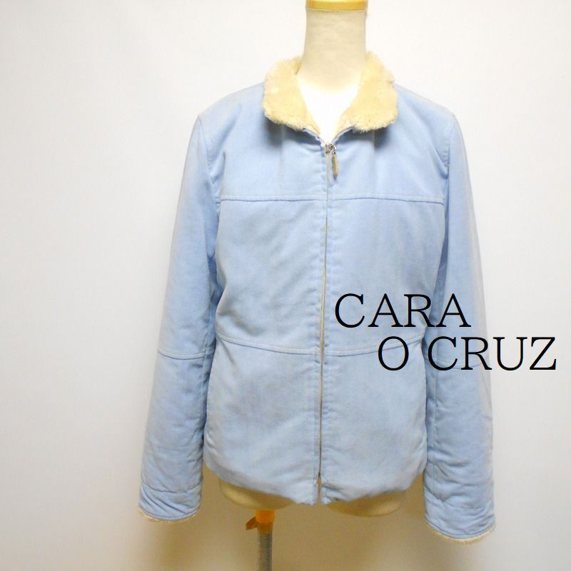 980872 CARA O CRUZ キャラオクルス 水色系 ジップアップ コート 9_画像1