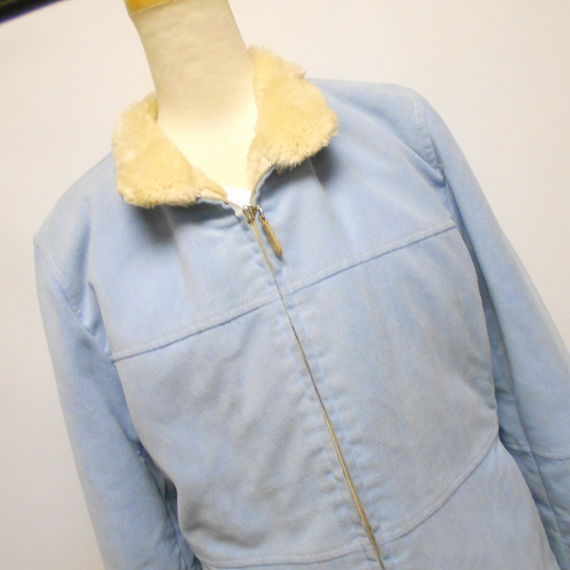 980872 CARA O CRUZ キャラオクルス 水色系 ジップアップ コート 9_画像2