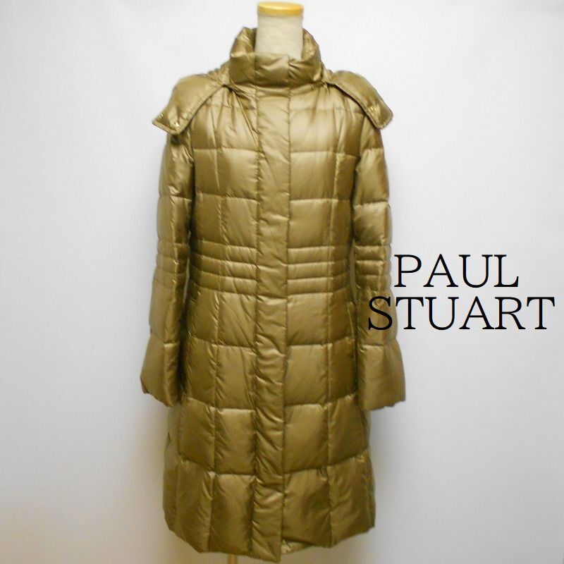 943166 PAUL STUART ポールスチュアート ベージュ系 ダウン ロングコート _画像1