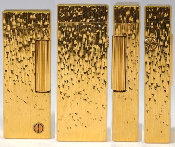 【美品/火花確認済み】dunhill ローラー ガスライター ゴールド 五面彫刻 dロゴ入り 販売店証明印付き取扱説明書 純正箱付き/60サイズ_画像2