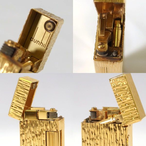 【美品/火花確認済み】dunhill ローラー ガスライター ゴールド 五面彫刻 dロゴ入り 販売店証明印付き取扱説明書 純正箱付き/60サイズ_画像5
