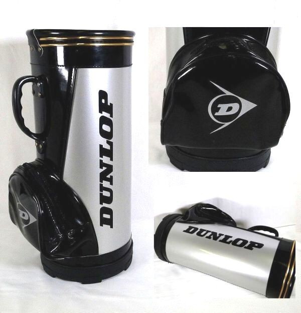 【1円～/非売品/ノベルティ】DUNLOP/ダンロップ キャディバッグ型 開口19cm/縦外寸49cm ダストボックス 玄関インテリア ゴルフ レトロ/120_画像1