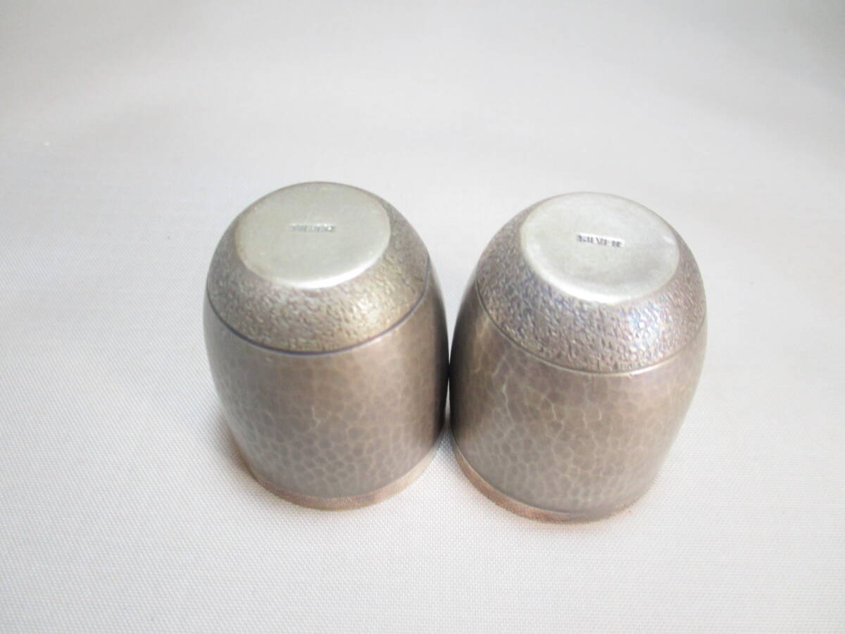 L097* серебряный товар * SILVER Vintage чашка саке 2 пункт / итого примерно 42.1g / старый предмет / Country Club / рюмка для сакэ sake чашечка для сакэ [ включая доставку ]