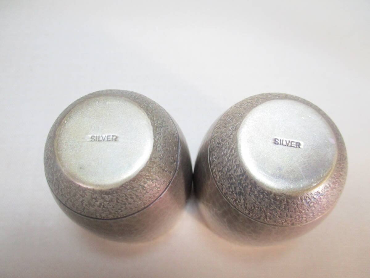 L097* серебряный товар * SILVER Vintage чашка саке 2 пункт / итого примерно 42.1g / старый предмет / Country Club / рюмка для сакэ sake чашечка для сакэ [ включая доставку ]