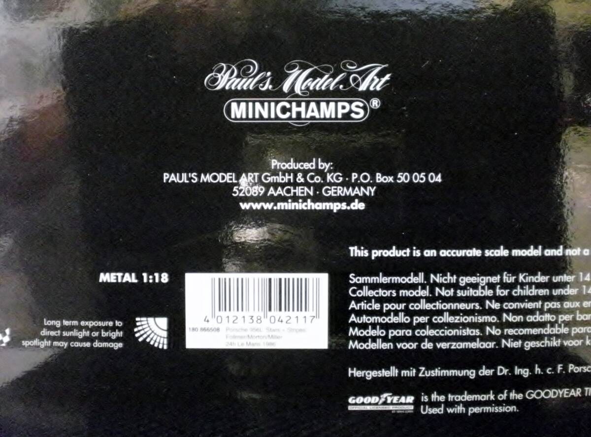 ミニチャンプス　1/18　PORSCHE956 L　No,8　LM24H　1986年　SPIRIT OF AMERICA　_画像8