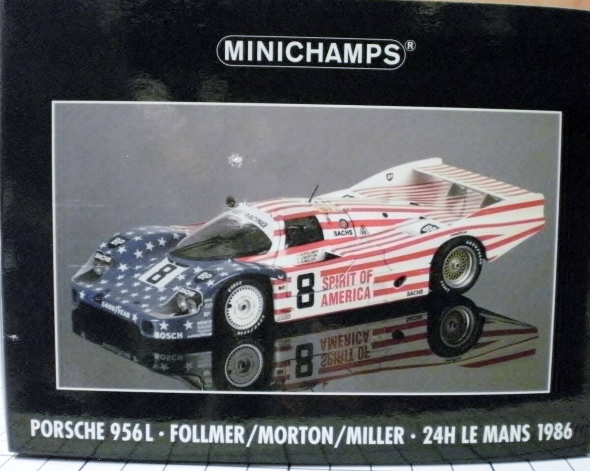 ミニチャンプス　1/18　PORSCHE956 L　No,8　LM24H　1986年　SPIRIT OF AMERICA　_画像3
