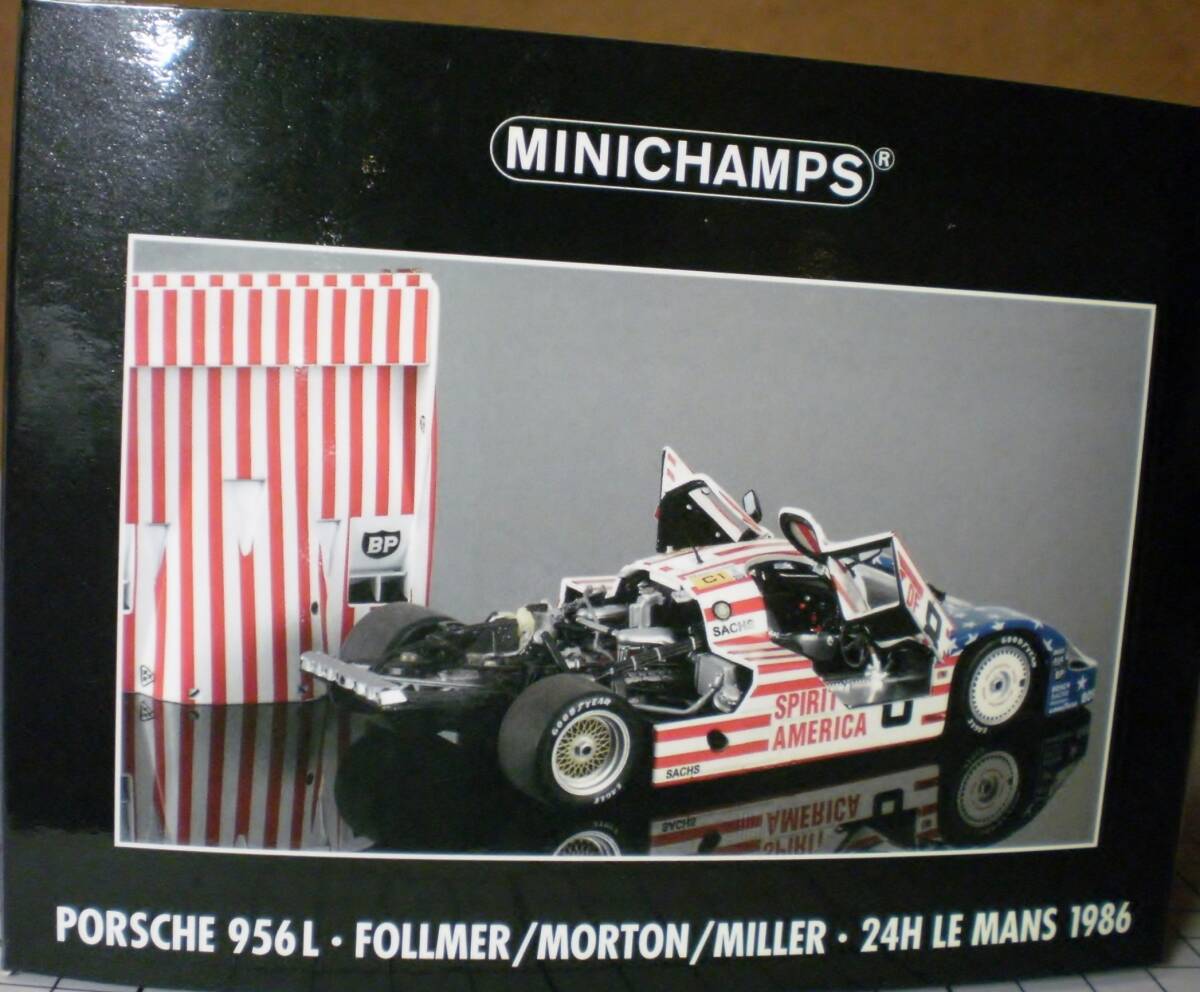ミニチャンプス　1/18　PORSCHE956 L　No,8　LM24H　1986年　SPIRIT OF AMERICA　_画像4