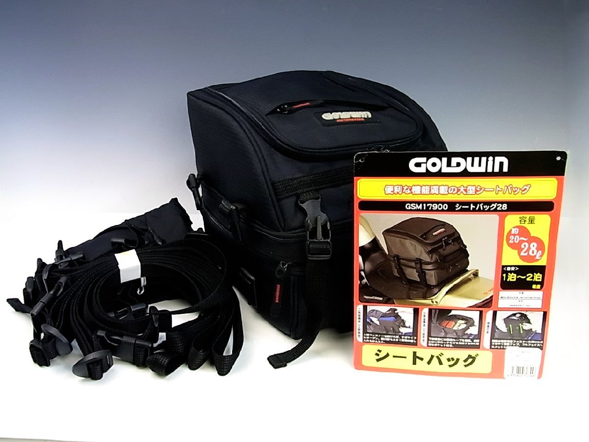 ◆良品◆GOLDWIN/ゴールドウィン◆シートバッグ28◆GSM17900◆黒/RK リップブラック◆20～28L◆二気室構造◆レインカバー◆容量可変◆_画像1