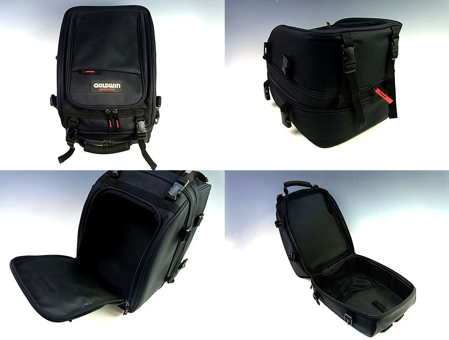 ◆良品◆GOLDWIN/ゴールドウィン◆シートバッグ28◆GSM17900◆黒/RK リップブラック◆20～28L◆二気室構造◆レインカバー◆容量可変◆_画像3