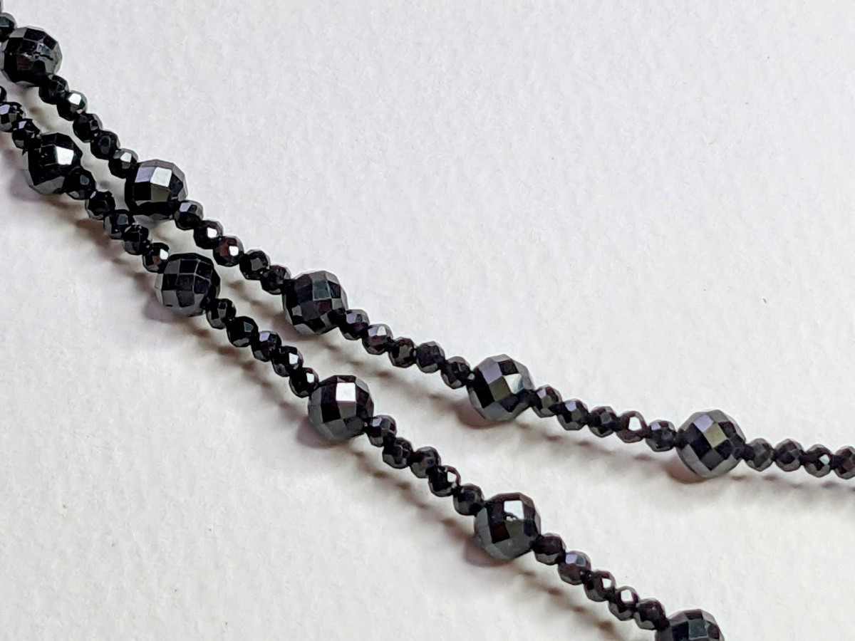 【限界市場】★期間限定★素晴らしい輝き！高品質！天然ブラックスピネル★ステーションネックレス★送料無料★　_画像1